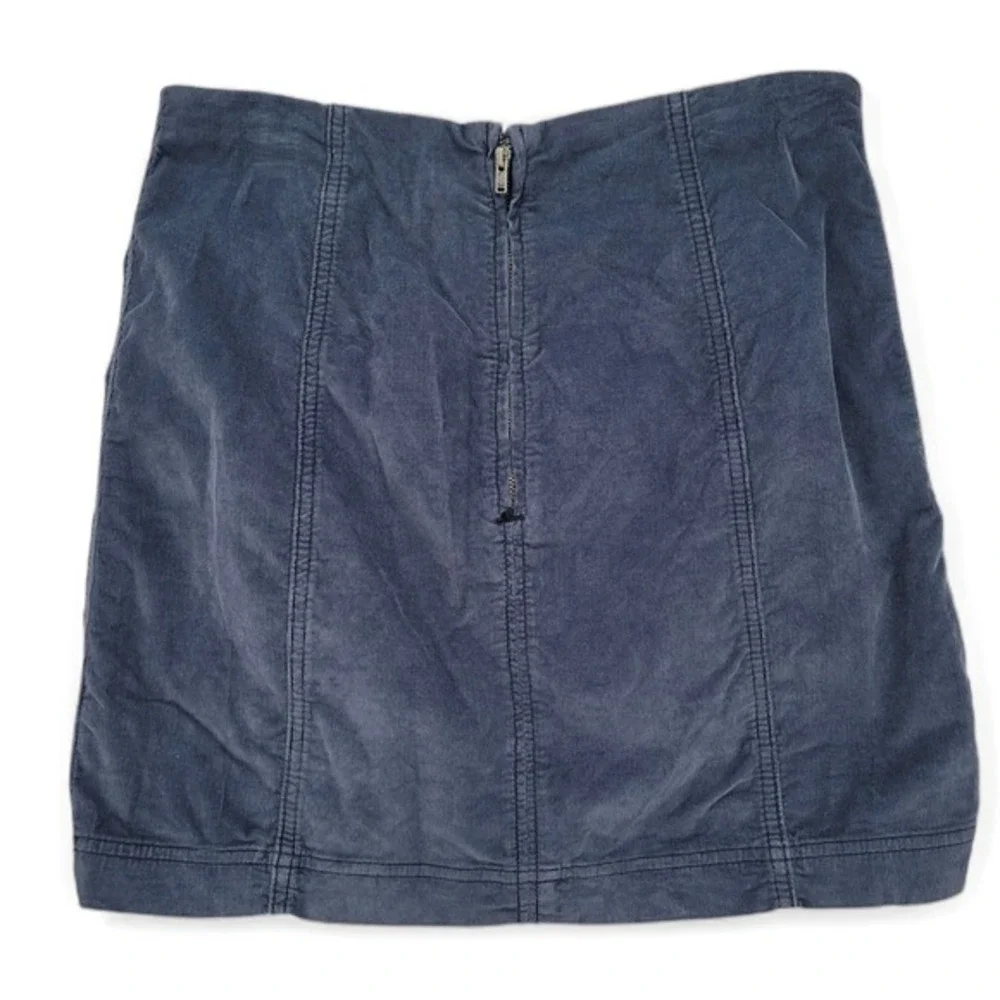 Free People Skirt Womens 10 Navy‎ Corduroy Mini Boho Y2K Fitted 30x16